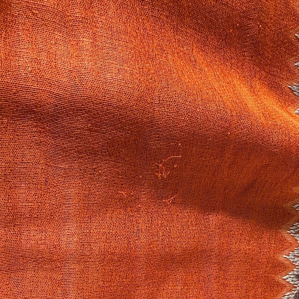Etro NWT Vibrant Long Rust/Orange Scarf with Multicolor Embroidery - Picture 8 of 16